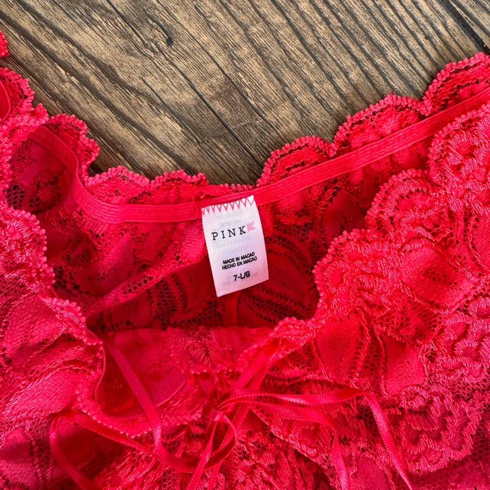 Red Lace Women's hipster panty - Picture 2 of 3